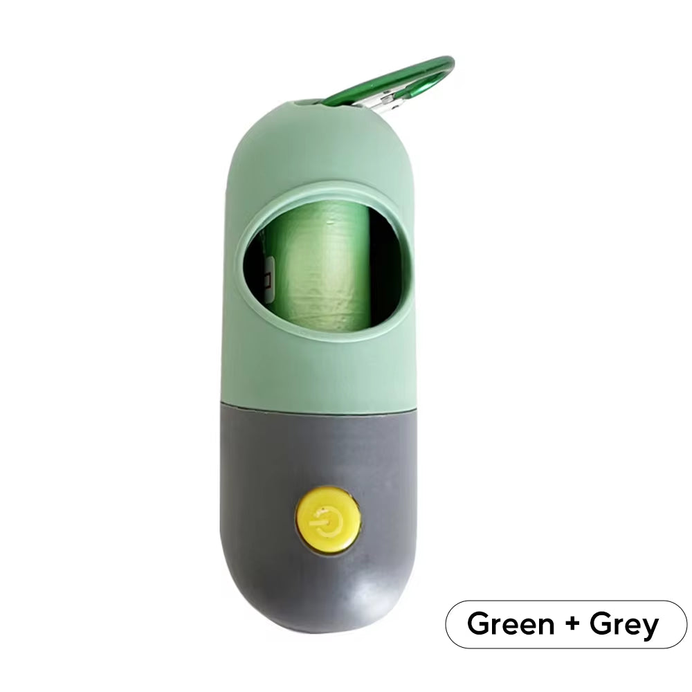 LED Dog Poop Bag Dispenser with Degradable Waste Bags