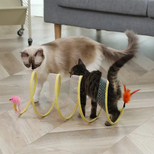 Collapsible Play Tunnel with Teasing Toys